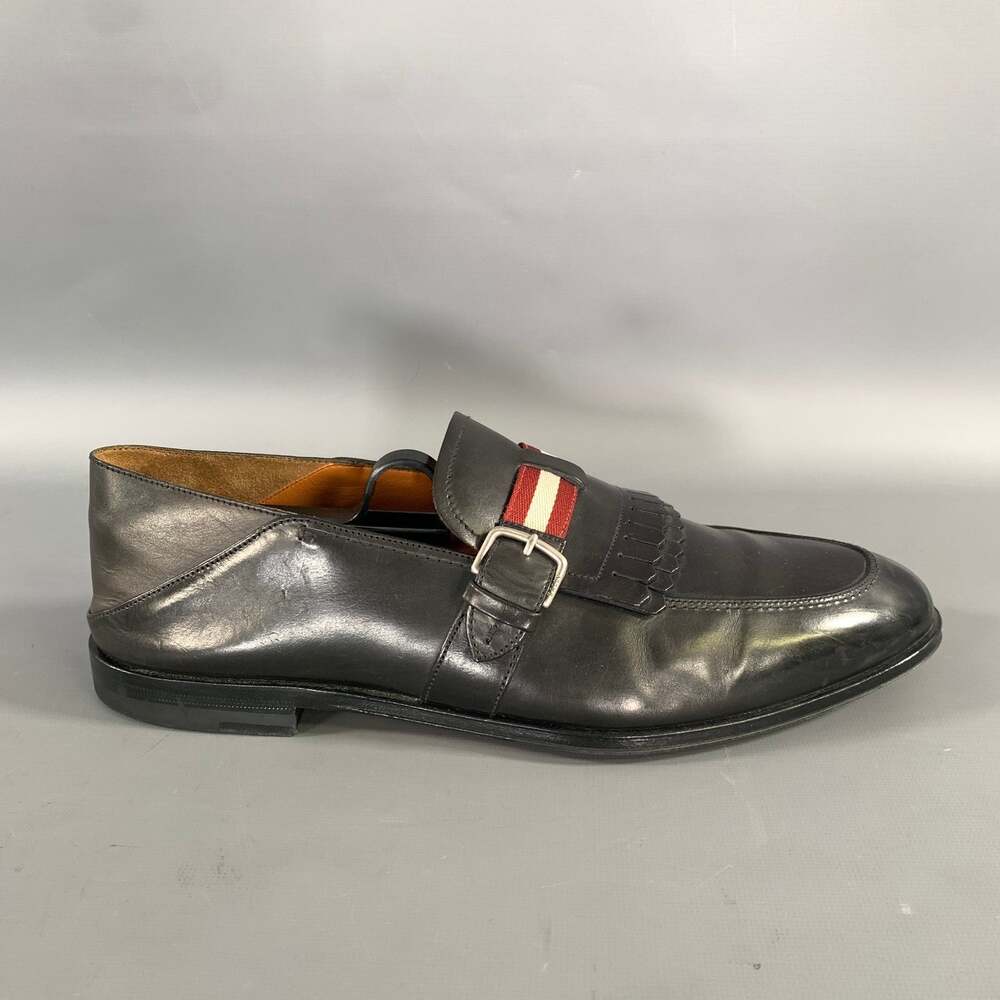 BALLY Size 7 5 Black Red white Leather Eyelash Loafers - Picture 2 of 8